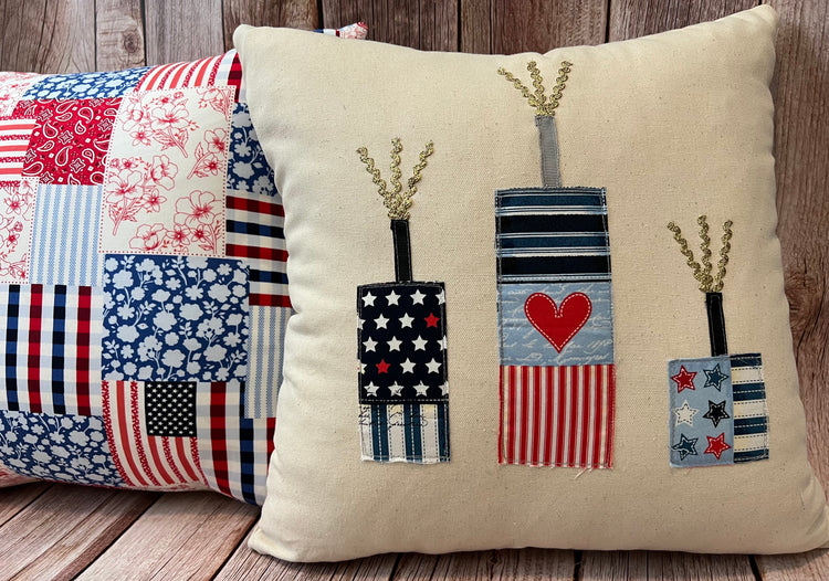 Patriotic Pillow Cover - Patchwork