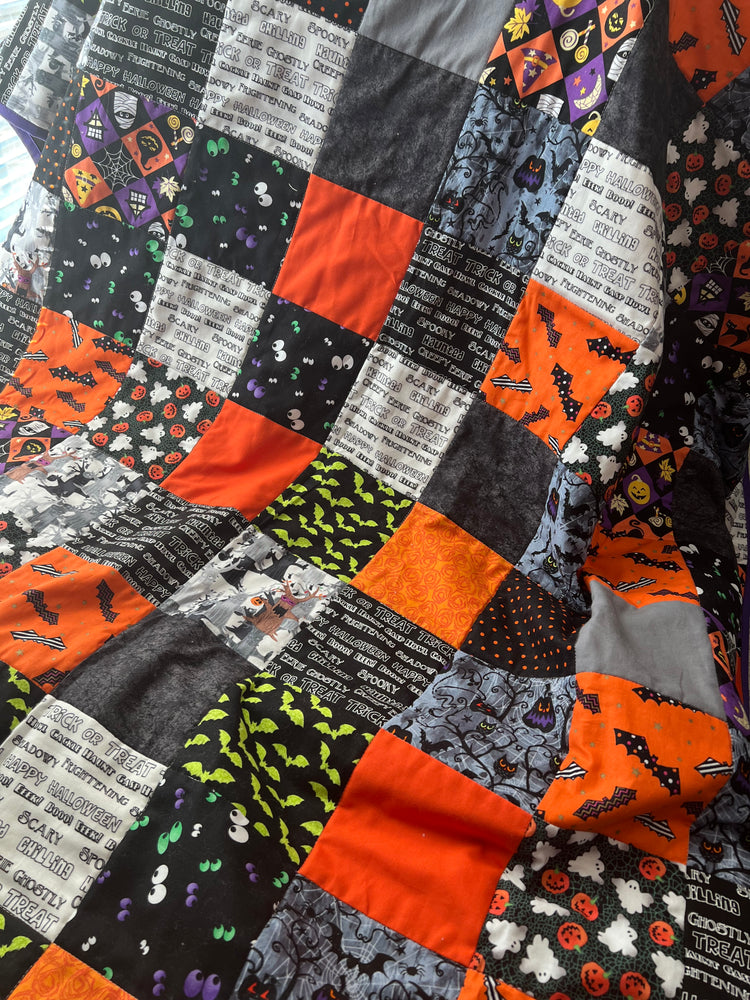 Halloween Patchwork Quilted Throw