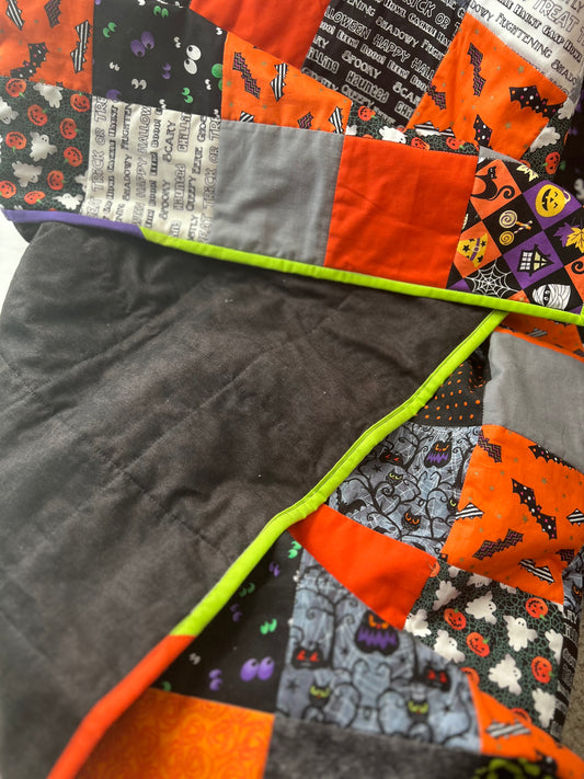 Halloween Patchwork Quilted Throw