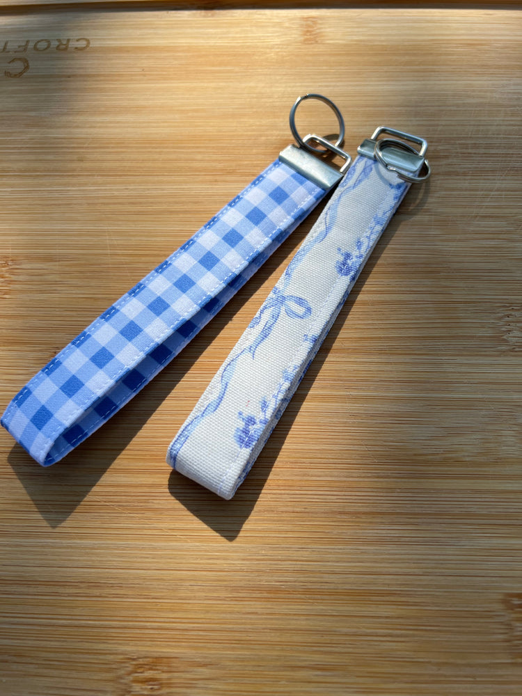 Blue & White Wristlet Keychain