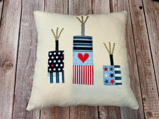Patriotic Pillow Cover - Firecrackers