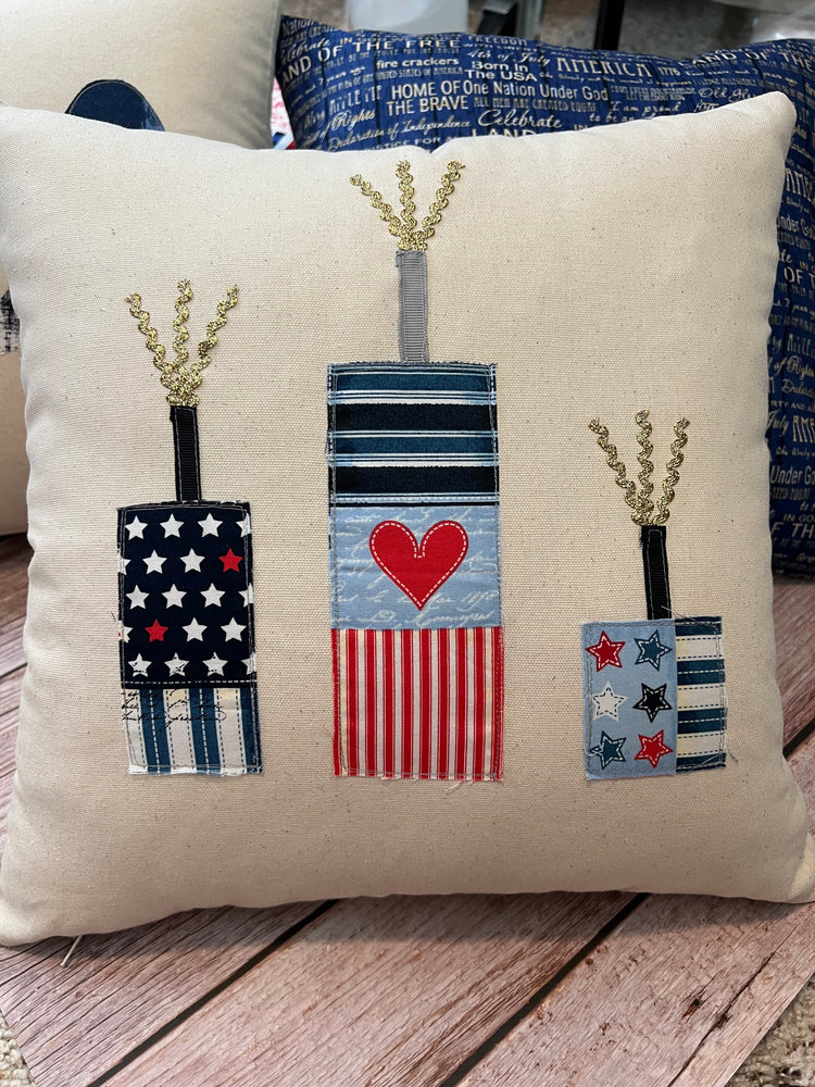 Patriotic Pillow Cover - Firecrackers