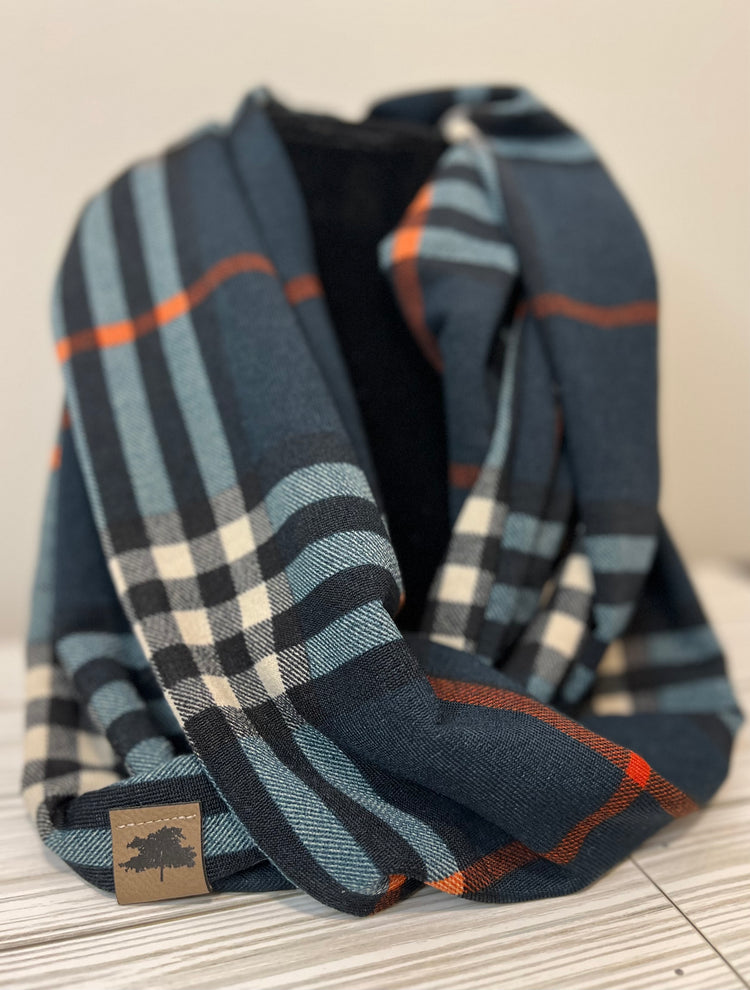 Teal Plaid - Infinity Scarf