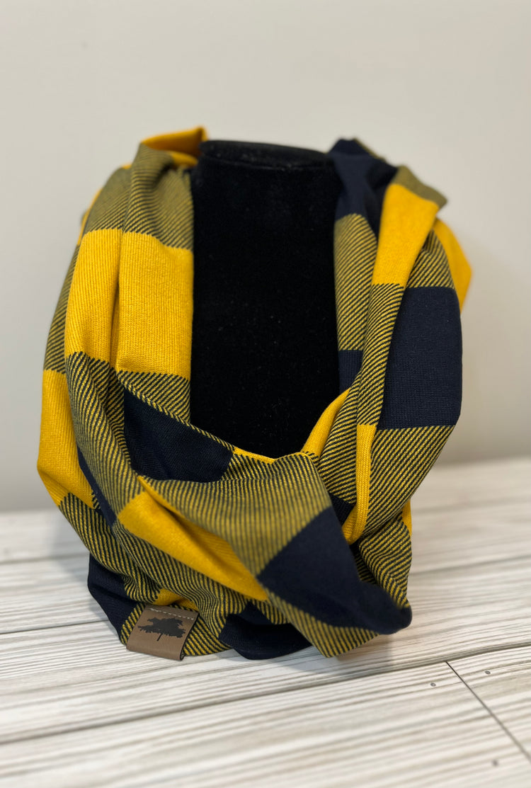Yellow/Black Buffalo Check - Infinity Scarf