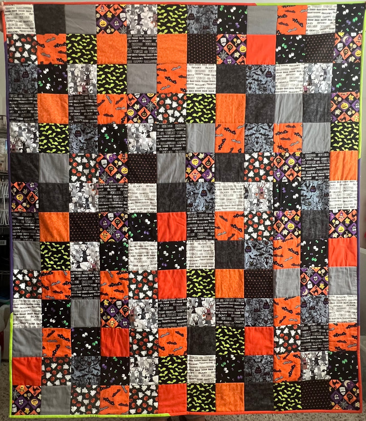 Halloween Patchwork Quilted Throw