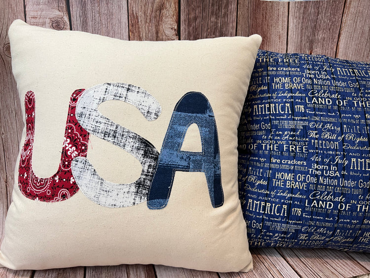 Patriotic Pillow Cover - Land of the Free