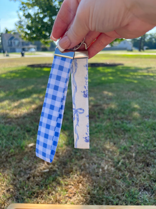 Blue & White Wristlet Keychain