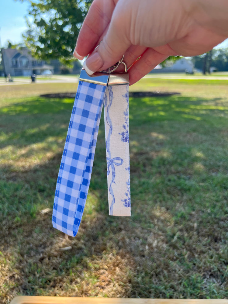 Blue & White Wristlet Keychain
