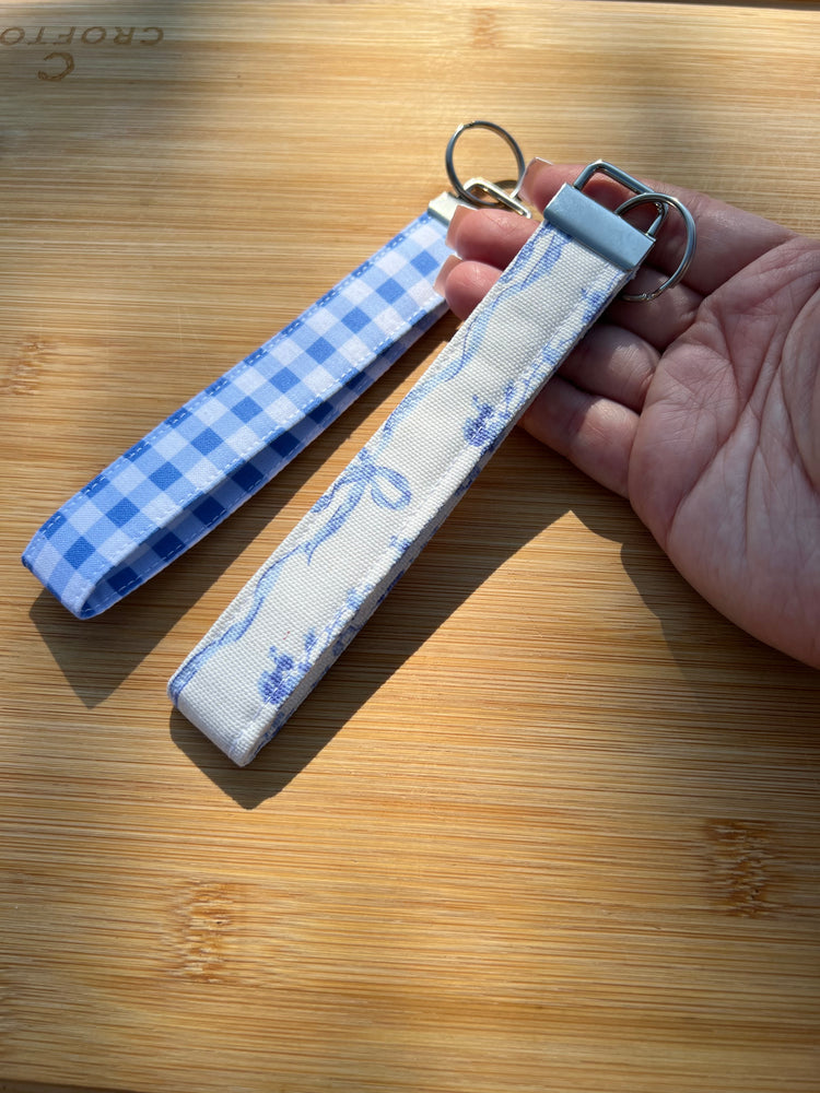 Blue & White Wristlet Keychain