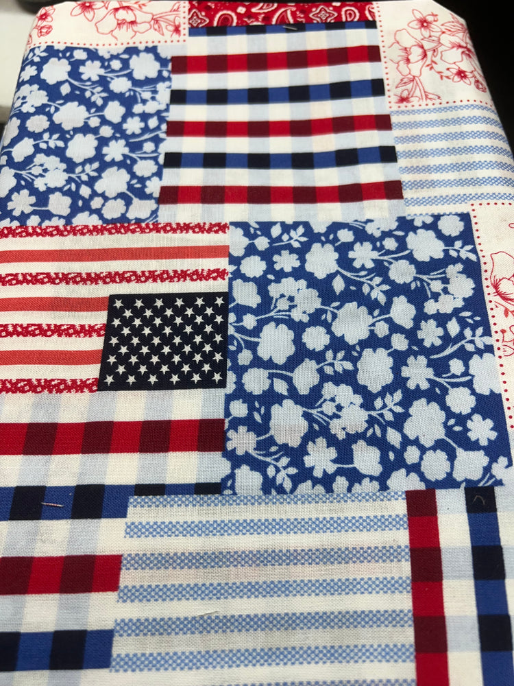 Patriotic Fabric Wristlet Keychain