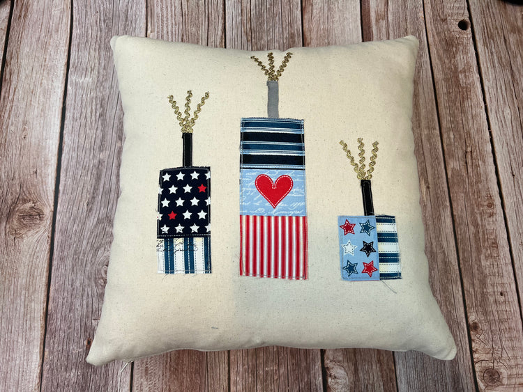 Patriotic Pillow Cover - Firecrackers