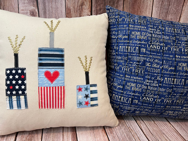 Patriotic Pillow Cover - Firecrackers
