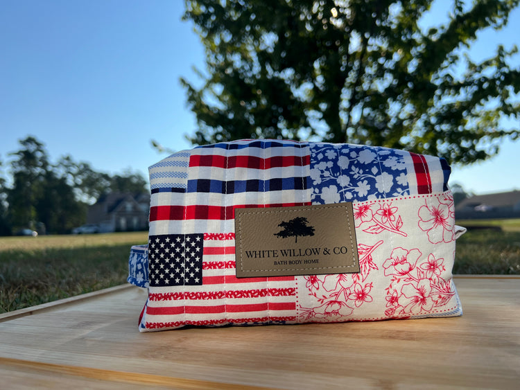 Patriotic Patchwork Quilted Boxed Pouch