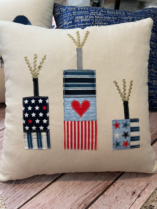 Patriotic Pillow Cover - Firecrackers