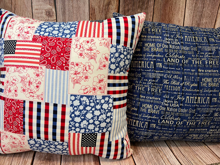 Patriotic Pillow Cover - Patchwork