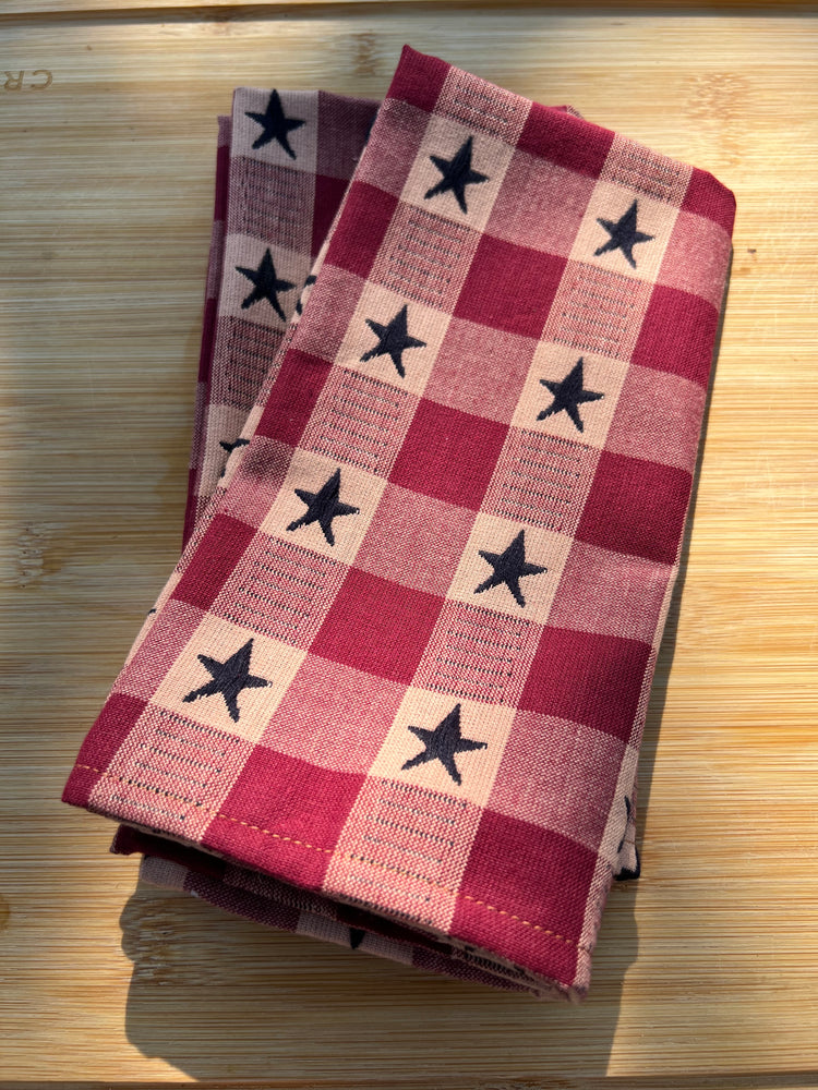 Red, White and Plaid Handmade Cotton Napkins