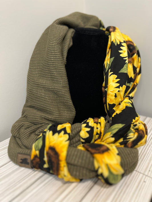 Sunflower/Olive Braided Scarf